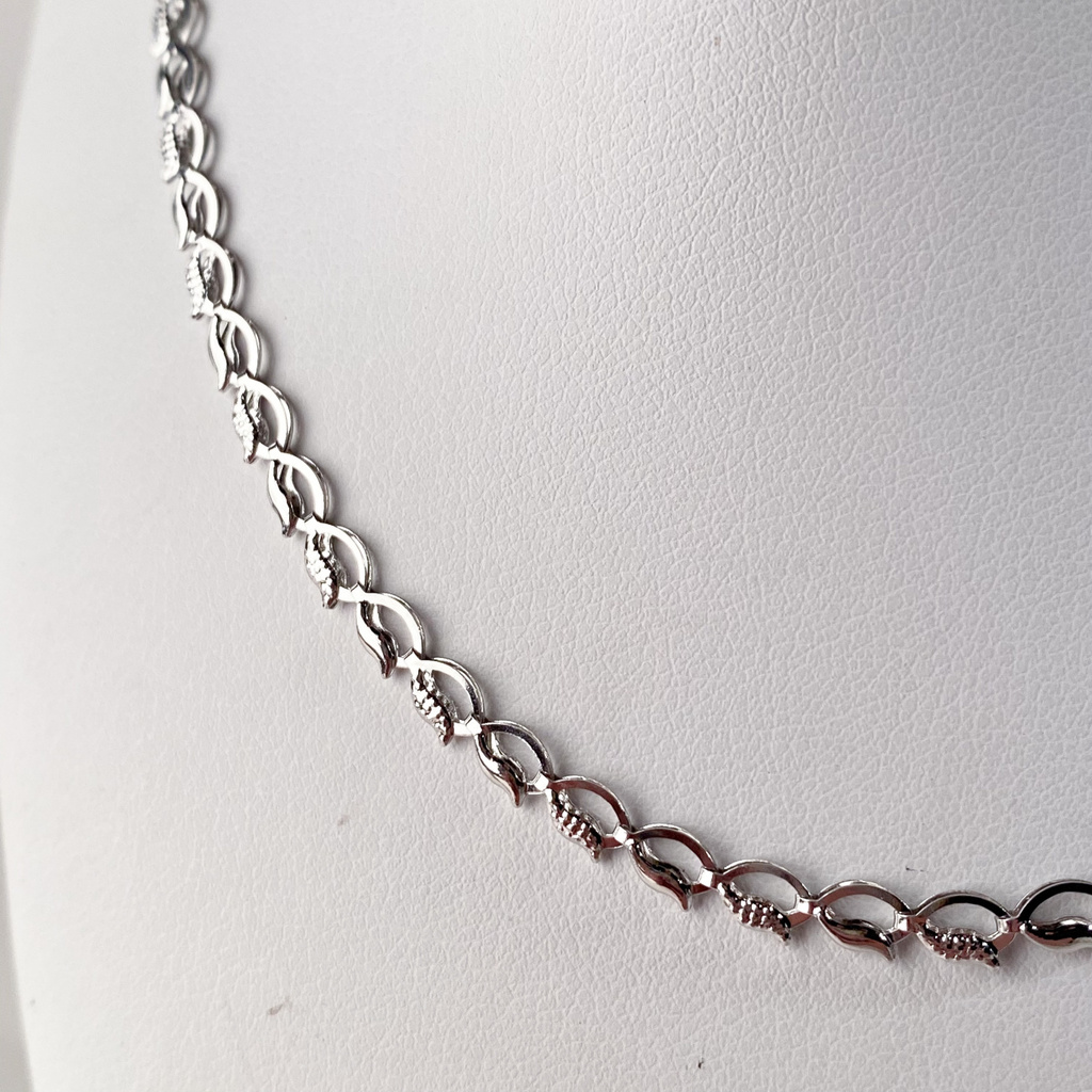 Bílé zlato náhrdelník skládaný 45cm